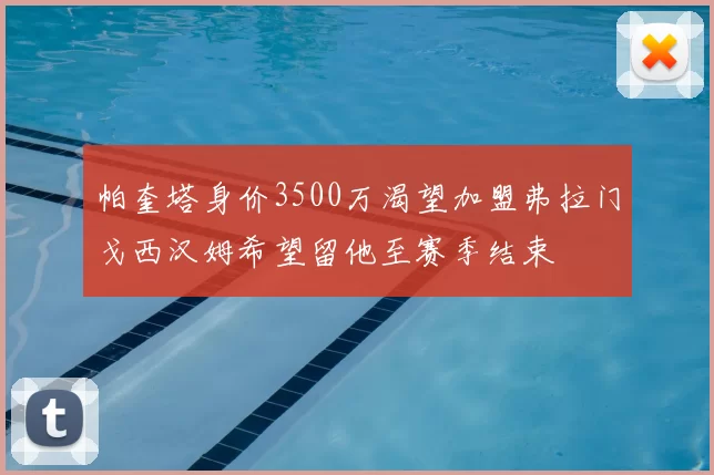 帕奎塔身价3500万渴望加盟弗拉门戈西汉姆希望留他至赛季结束